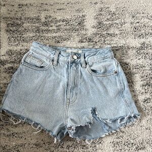 PacSun Blue Jean Shorts High-Waisted Raw Hem